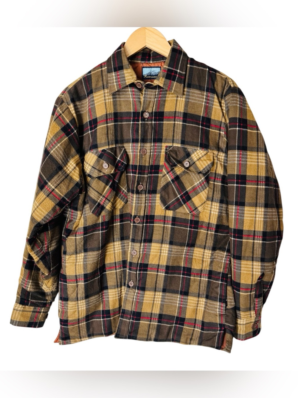 FIELDMASTER Sears Plaid Flannel Jacket Button Up Quilted Lined Pockets Mens